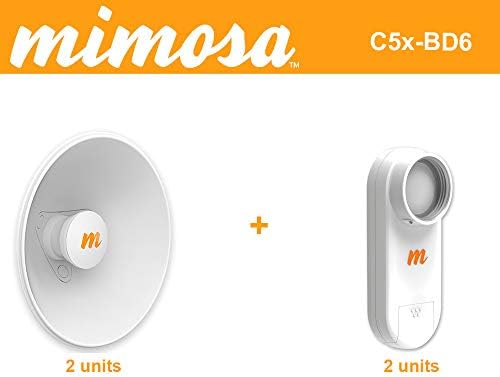N5-X20 4.9-6.4 GHz Modular Twist-on Antenna 250mm Dish for C5x only 20 dBi gain 2PACK with C5x 4.9-6.4GHz 8dBi Radio for PTMP/PTP 2PACK