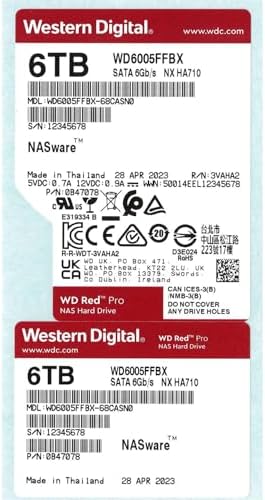 Western Digital 16TB WD Red Pro NAS Internal Hard Drive HDD - 7200 RPM, SATA 6 Gb/s, CMR, 512 MB Cache, 3.5" - WD161KFGX