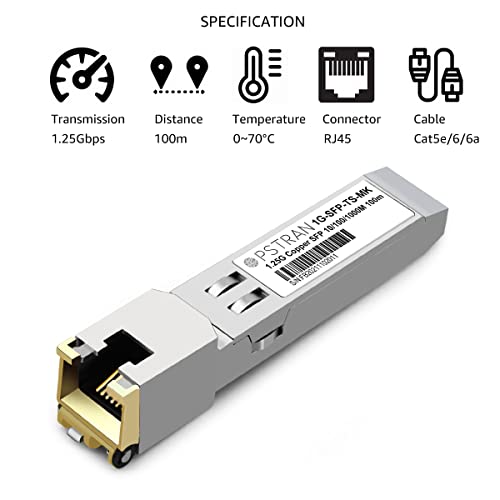 1000BASE-SX SFP Optical Transceiver Module Compatible with HPE Aruba J4858D J4858DCM JL745A Q8N53A ProCurve J4858C J4858B J4858A 850nm 550m DDM Duplex LC MMF 10pcs/Pack