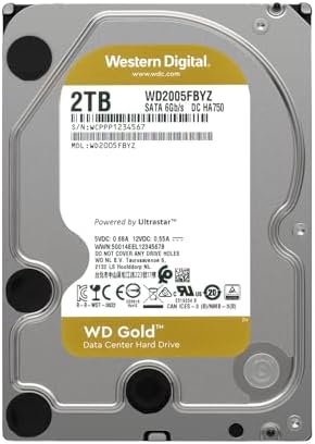 Western Digital 24TB WD Gold Enterprise Class SATA Internal Hard Drive HDD - 7200 RPM, SATA 6 Gb/s, 512 MB Cache, 3.5" - WD242KRYZ