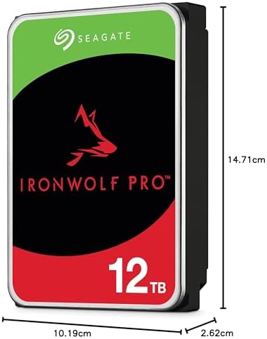Seagate IronWolf Pro, 16 TB, Enterprise NAS Internal HDD –CMR 3.5 Inch, SATA 6 Gb/s, 7,200 RPM, 256 MB Cache for RAID Network Attached Storage (ST16000NT001