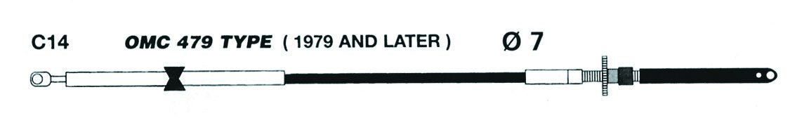 Uflex C14X06 UFLEX C4 Johnson/Evinrude (OMC) After 1979 Engine Control Cable