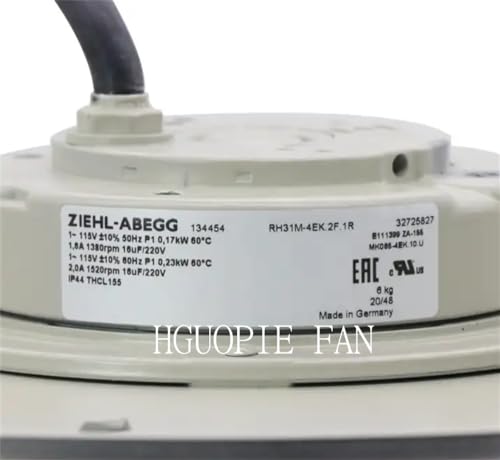 for Ziehl-abegg RH31M-4EK.2F.1R Centrifugal Fan 115V φ310MM 0.17KW 1.6A Cooling Fan
