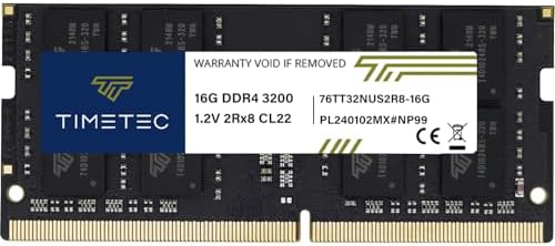Timetec Premium 32GB KIT(2x16GB DDR4 3200MHz (or 2933MHz or 2666MHz PC4-25600 Non-ECC Unbuffered 1.2V CL22 2Rx8 Dual Rank 260 Pin SODIMM Laptop Notebook PC Computer Memory RAM Upgrade