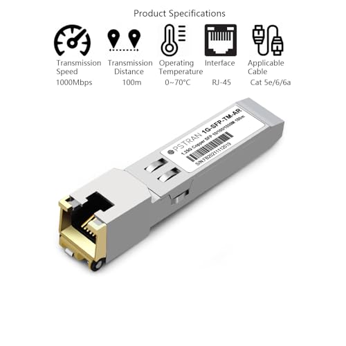 1000BASE-SX SFP Optical Transceiver Module Compatible with HPE Aruba J4858D J4858DCM JL745A Q8N53A ProCurve J4858C J4858B J4858A 850nm 550m DDM Duplex LC MMF 10pcs/Pack