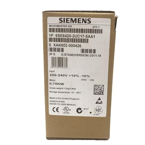 Fit for Siemens 6SE6420-2UC17-5AA1 MICROMASTER 420 Frequency Inverter PLC Module New