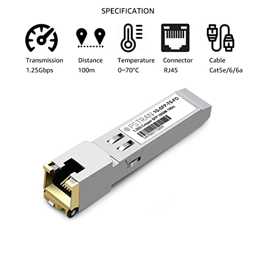 1000BASE-SX SFP Optical Transceiver Module Compatible with HPE Aruba J4858D J4858DCM JL745A Q8N53A ProCurve J4858C J4858B J4858A 850nm 550m DDM Duplex LC MMF 10pcs/Pack