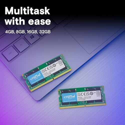 Crucial 8GB DDR4 RAM 3200MHz (PC4-25600, Downclockable to 2933/2666MHz Laptop Memory, SODIMM 260-Pin CL22, Compatible with 13th Gen Intel Core and AMD Ryzen 7000 - CT8G4SFRA32A