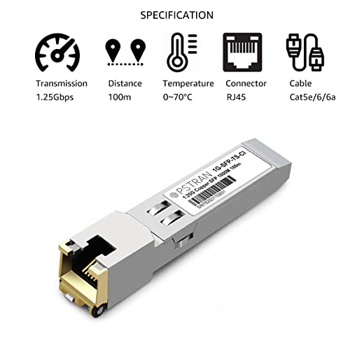 1000BASE-SX SFP Optical Transceiver Module Compatible with HPE Aruba J4858D J4858DCM JL745A Q8N53A ProCurve J4858C J4858B J4858A 850nm 550m DDM Duplex LC MMF 10pcs/Pack