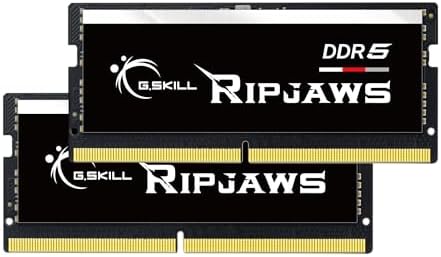 G.SKILL Ripjaws DDR5 SO-DIMM Series DDR5 RAM 32GB (2x16GB 4800MT/s CL34-34-34-76 1.10V Unbuffered Non-ECC Notebook/Laptop Memory SO-DIMM (F5-4800S3434A16GA2-RS