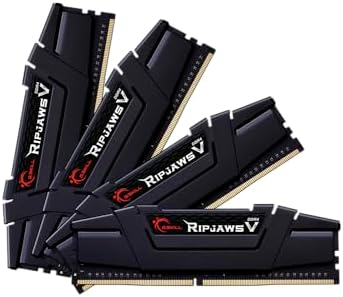 G.SKILL RipjawsV Series DDR4 RAM (XMP 128GB (4x32GB 3200MT/s CL16-18-18-38 1.35V Intel AMD Desktop Computer Memory U-DIMM - Black (F4-3200C16Q-128GVK
