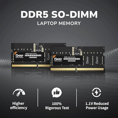 DDR5 SODIMM 32GB Kit 16GBx2 Laptop RAM 5600MHz PC5-44800 CL46 1.1V 262-Pin Non-ECC unbuffered dimm, Notebook Memory Module