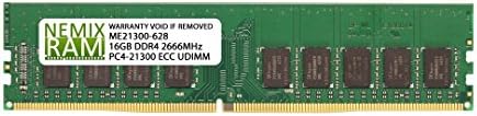 NEMIX RAM 16GB (1X16GB DDR4 2666MHZ PC4-21300 2Rx8 1.2V CL19 288-PIN ECC Unbuffered UDIMM Memory Compatible with Dell PowerEdge T30 SNPVDFYDC/16G AA335286