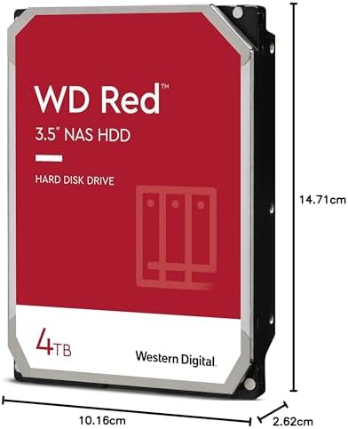 Western Digital 2TB WD NAS Internal Hard Drive HDD - 5400 RPM, SATA 6 Gb/s, SMR, 256MB Cache, 3.5" - WD20EFAX, Red