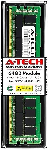 A-Tech 64GB Kit (2x32GB DDR4 2400MHz PC4-19200 ECC RDIMM 2Rx4 Dual Rank 1.2V ECC Registered DIMM 288-Pin Server & Workstation RAM Memory Upgrade Modules (A-Tech Enterprise Series