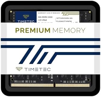 Timetec Premium 32GB KIT(2x16GB DDR4 3200MHz (or 2933MHz or 2666MHz PC4-25600 Non-ECC Unbuffered 1.2V CL22 2Rx8 Dual Rank 260 Pin SODIMM Laptop Notebook PC Computer Memory RAM Upgrade