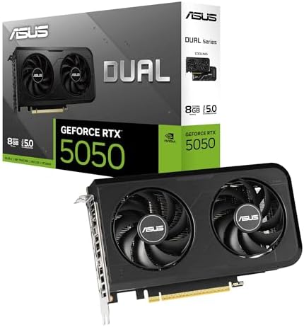 ASUS Dual NVIDIA GeForce RTX 3050 6GB OC Edition Gaming Graphics Card - PCIe 4.0, 6GB GDDR6 Memory, HDMI 2.1, DisplayPort 1.4a, 2-Slot Design, Axial-tech Fan Design, 0dB Technology, Steel Bracket