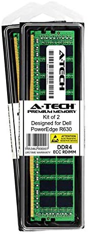 A-Tech 64GB Kit (2 x 32GB for Dell PowerEdge R630 - DDR4 PC4-19200 2400Mhz ECC Registered RDIMM 2Rx4 - Server Memory Ram Equivalent to OEM SNPCPC7GC/32G (AT316640SRV-X2R14