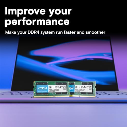 Crucial 8GB DDR4 RAM 3200MHz (PC4-25600, Downclockable to 2933/2666MHz Laptop Memory, SODIMM 260-Pin CL22, Compatible with 13th Gen Intel Core and AMD Ryzen 7000 - CT8G4SFRA32A