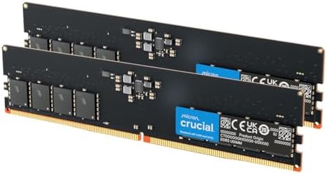 Crucial 64GB DDR5 RAM Kit (2x32GB, 4800MHz CL40 Desktop Memory, UDIMM 288-Pin, Compatible with 13th Gen Intel Core and AMD Ryzen 7000 - CT2K32G48C40U5