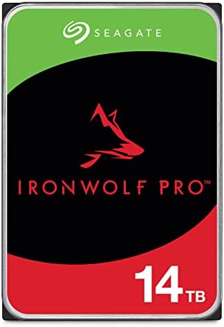 Seagate IronWolf Pro, 14 TB, Enterprise NAS Internal HDD –CMR 3.5 Inch, SATA 6 Gb/s, 7,200 RPM, 256 MB Cache for RAID Network Attached Storage (ST14000NT001