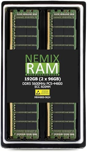 NEMIX RAM 256GB (1X256GB DDR5 5600MHZ PC5-44800 CL46 8Rx4 1.1V 288-PIN ECC RDIMM Registered Server Memory Compatible with Dell PowerEdge R760 Rack Server