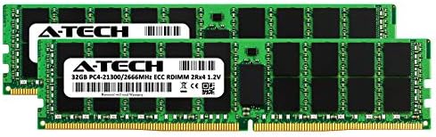 A-Tech 64GB (2x32GB Memory for Dell PowerEdge R440, T440, R540, R640, T640, M640, FC640, R740, R740XD, R940, C6420 | DDR4 2666MHz ECC RDIMM PC4-21300 2Rx4 1.2V 288-Pin DIMM Server RAM Upgrade Kit