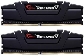 G.SKILL RipjawsV Series DDR4 RAM (XMP 32GB (2x16GB 3200MT/s CL16-18-18-38 1.35V Intel AMD Desktop Computer Memory U-DIMM - Black (F4-3200C16D-32GVK