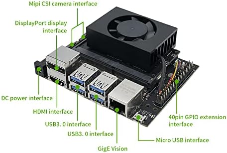 Jetson Nano Kit with SD Slot,Based on N-VIDIA Jetson Nano SOM onboard 16GB EMMC for AI Machine Learning(Fan Cooling