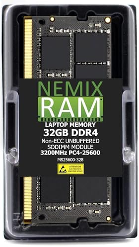64GB 2X32GB DDR4 3200MHZ, 2933MHZ or 2666MHZ 260-PIN 1.2V Non-ECC Unbuffered SODIMM NEMIX RAM Laptop PC Memory KIT
