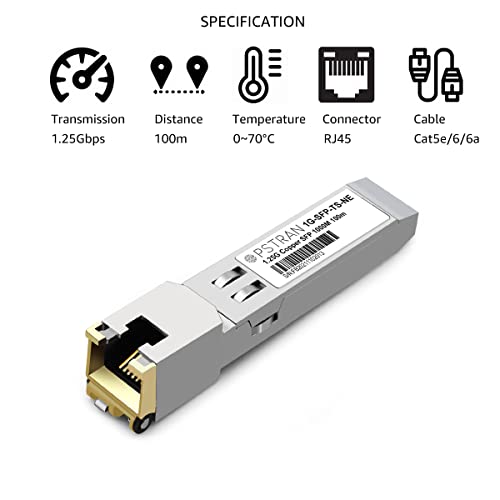 1000BASE-SX SFP Optical Transceiver Module Compatible with HPE Aruba J4858D J4858DCM JL745A Q8N53A ProCurve J4858C J4858B J4858A 850nm 550m DDM Duplex LC MMF 10pcs/Pack