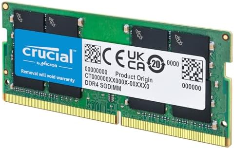 Crucial 16GB DDR4 RAM, 3200MHz CL22 (or 2933MHz or 2666MHz Laptop Memory, SODIMM 260-Pin, Compatible with 13th Gen Intel Core and AMD Ryzen 7000 - CT16G4SFRA32A
