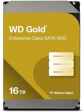 Western Digital 24TB WD Gold Enterprise Class SATA Internal Hard Drive HDD - 7200 RPM, SATA 6 Gb/s, 512 MB Cache, 3.5" - WD242KRYZ
