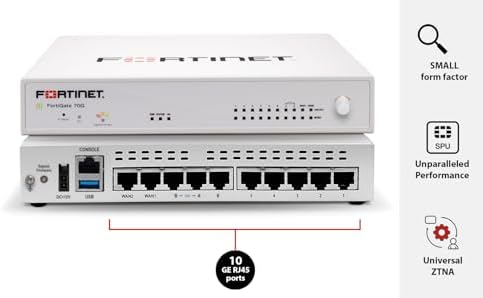 Fortinet FortiGate-70G Firewall for Branch and Small Offices with 3-Year FortiGuard AI-Powered Unified Threat Protection Services (FG-70G-BDL-950-36