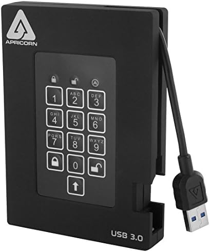 Apricorn 2TB Aegis Padlock USB 3.0 and Fortress FIPS 140-2 Encrypted Hard Drives with PIN Access