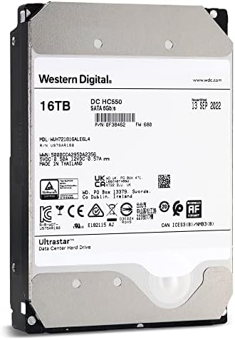 Western Digital Ultrastar DC HC550 WUH721816ALE6L4 0F38462 16TB 7.2K RPM SATA 6Gb/s 512e 512MB 3.5" SE HDD