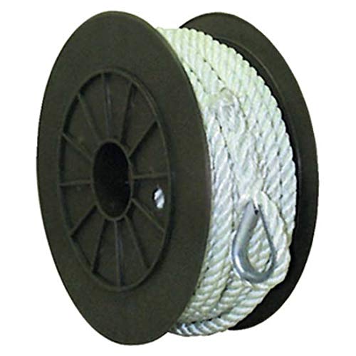 Seachoice 40800 Twisted Nylon Rope, White, 3/8" x 600'