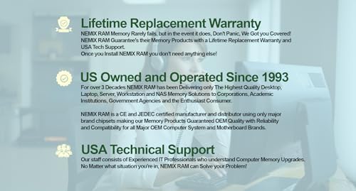 NEMIX RAM 32GB (1X32GB DDR4 2666MHZ PC4-21300 2Rx4 1.2V CL19 288-PIN ECC RDIMM Registered Server Memory Compatible with Supermicro MEM-DR432L-SL04-ER26