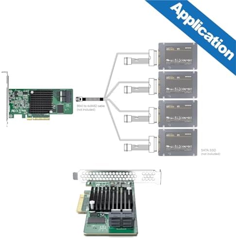 12G Internal PCI-E SAS/SATA HBA Controller Card, Broadcom's SAS 3008, Compatible for 9300-8I