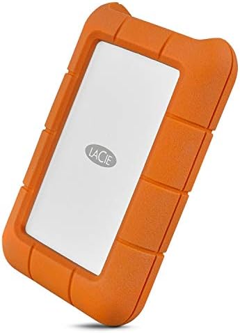 LaCie Rugged Thunderbolt USB-C 5TB External Hard Drive Portable HDD – USB 3.0 compatible, Drop Shock Dust Water Resistant, 1 Mo Adobe CC (STFS5000800