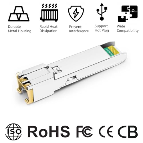 1000BASE-SX SFP Optical Transceiver Module Compatible with HPE Aruba J4858D J4858DCM JL745A Q8N53A ProCurve J4858C J4858B J4858A 850nm 550m DDM Duplex LC MMF 10pcs/Pack
