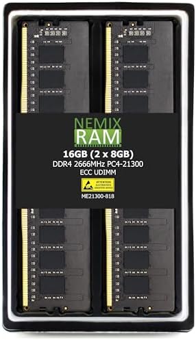 NEMIX RAM 32GB (2X16GB DDR4 2666MHZ PC4-21300 2Rx8 1.2V CL19 288-PIN ECC Unbuffered UDIMM Memory KIT Compatible with Synology Rackstation RS2423RP+ NAS