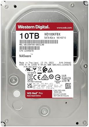 Western Digital 16TB WD Red Pro NAS Internal Hard Drive HDD - 7200 RPM, SATA 6 Gb/s, CMR, 512 MB Cache, 3.5" - WD161KFGX