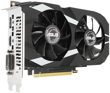 ASUS Dual NVIDIA GeForce RTX 3050 6GB OC Edition Gaming Graphics Card - PCIe 4.0, 6GB GDDR6 Memory, HDMI 2.1, DisplayPort 1.4a, 2-Slot Design, Axial-tech Fan Design, 0dB Technology, Steel Bracket