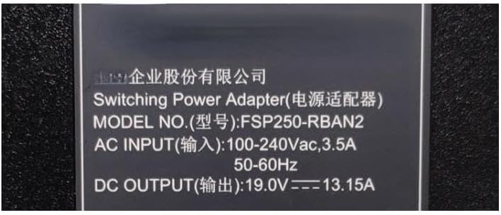 aoluiwlis Genuine FSP FSP250-RBAN2 19V 13.15A 250W 5.5x2.5mm AC Switching Power Adapter for Laptop Power Supply Charger, AD065G2Uz