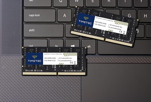 Timetec Premium 32GB KIT(2x16GB DDR4 3200MHz (or 2933MHz or 2666MHz PC4-25600 Non-ECC Unbuffered 1.2V CL22 2Rx8 Dual Rank 260 Pin SODIMM Laptop Notebook PC Computer Memory RAM Upgrade