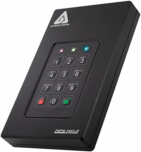 Apricorn 2TB Aegis Fortress L3- FIPS Level 3 Validated USB 3.0 Hardware Encrypted Portable Drive (AFL3-2TB , black