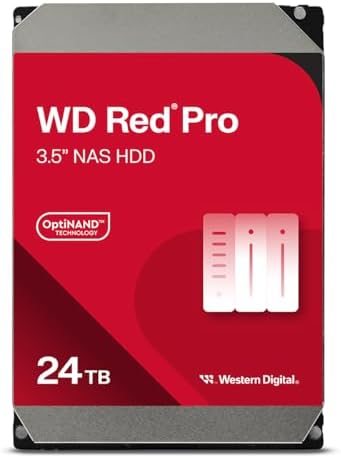 Western Digital 16TB WD Red Pro NAS Internal Hard Drive HDD - 7200 RPM, SATA 6 Gb/s, CMR, 512 MB Cache, 3.5" - WD161KFGX
