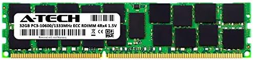 A-Tech 32GB RAM for Dell PowerEdge T320, T420, T620 Tower Servers | DDR3 1333MHz ECC-RDIMM PC3-10600 4Rx4 1.5V 240-Pin ECC Registered DIMM Server Memory Upgrade Module