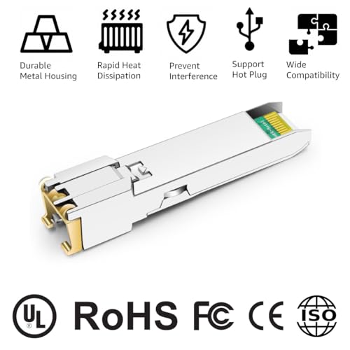 1000BASE-SX SFP Optical Transceiver Module Compatible with HPE Aruba J4858D J4858DCM JL745A Q8N53A ProCurve J4858C J4858B J4858A 850nm 550m DDM Duplex LC MMF 10pcs/Pack